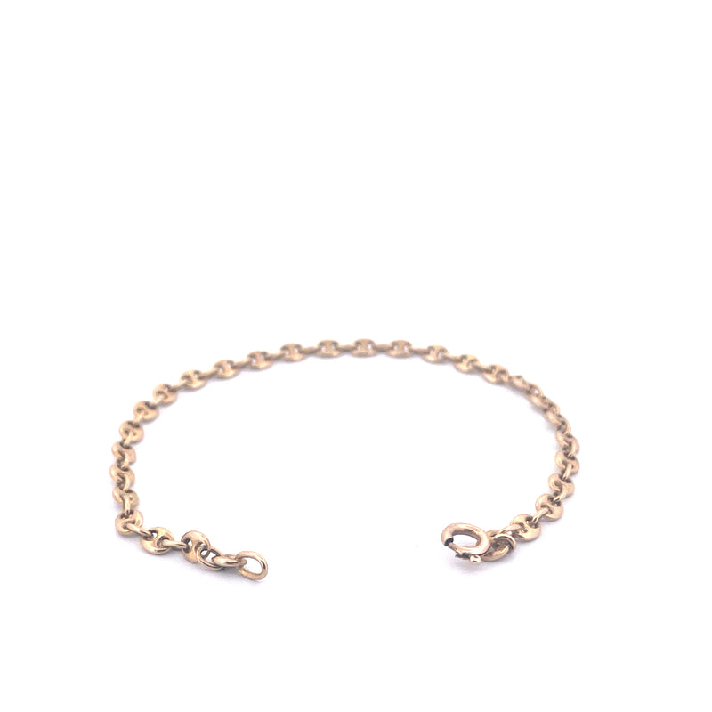 14KT Yellow Gold Puffed Mariner Link Bracelet
