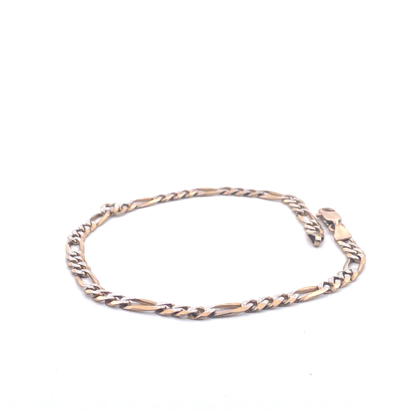 9KT Yellow Gold Figaro Bracelet