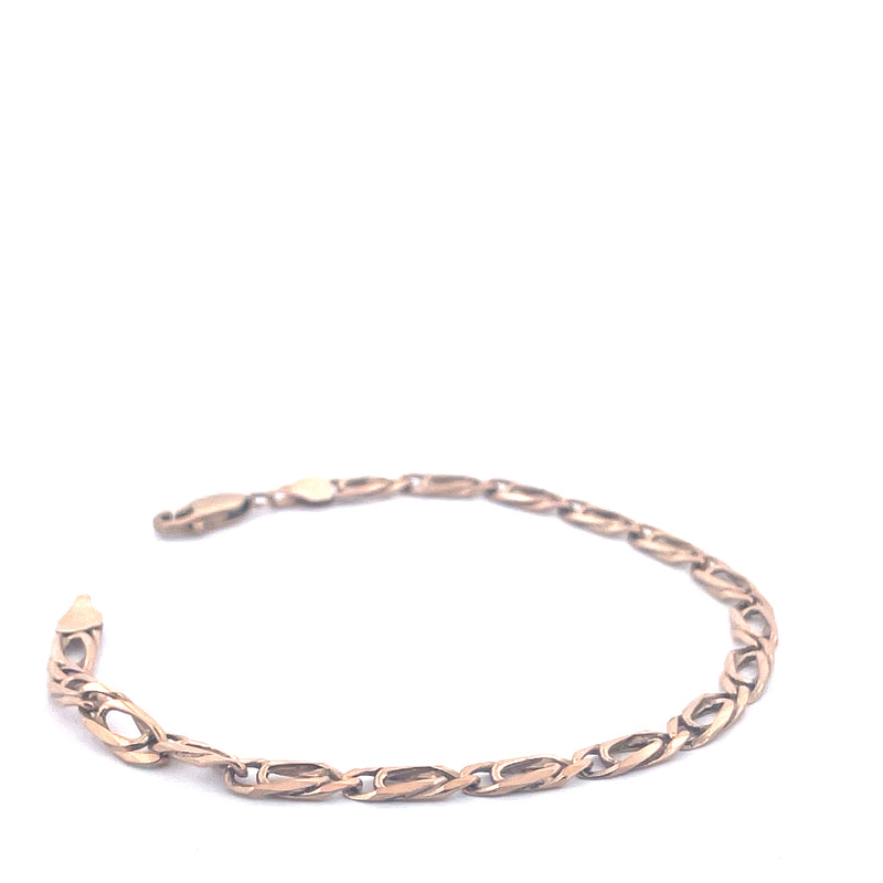 9KT Yellow Gold Oval Link Bracelet