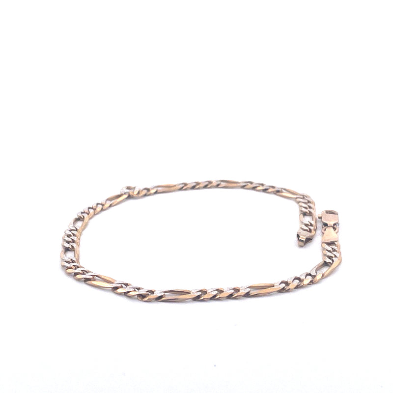 9KT Yellow Gold Figaro Bracelet