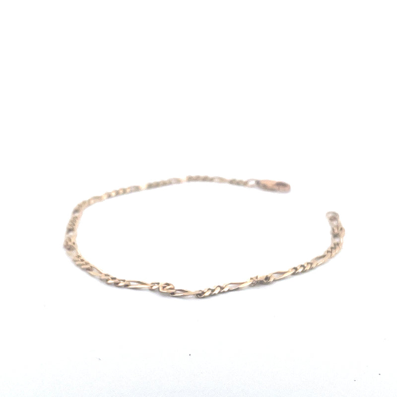 9KT Yellow Gold Figaro Bracelet