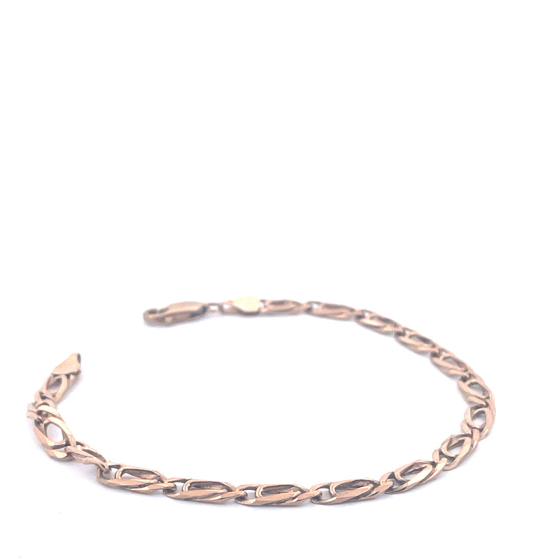 9KT Yellow Gold Oval Link Bracelet
