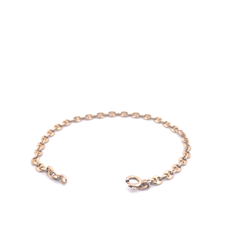 14KT Yellow Gold Puffed Mariner Link Bracelet
