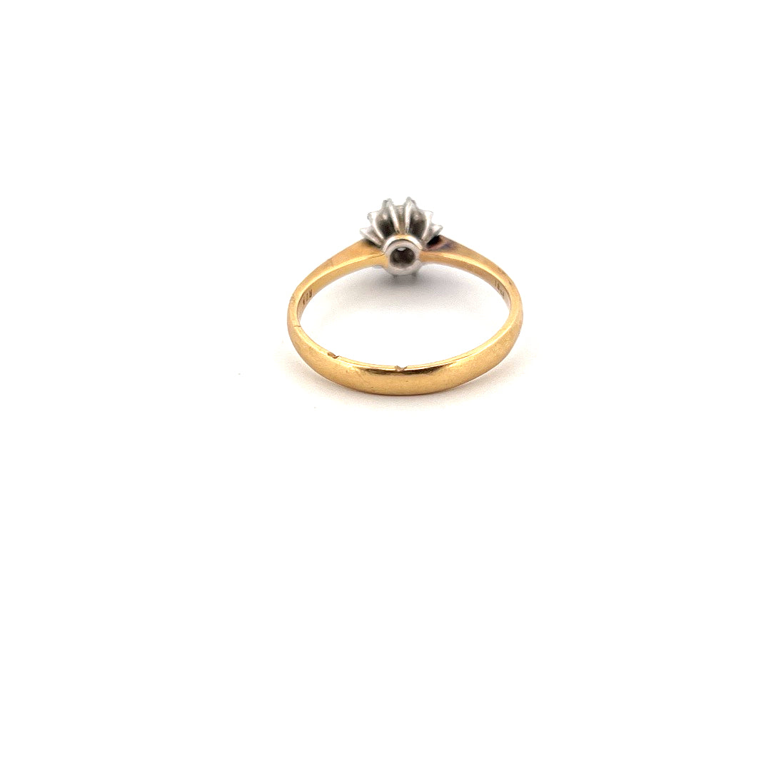 18kt Yellow Gold Solitaire Diamond Ring