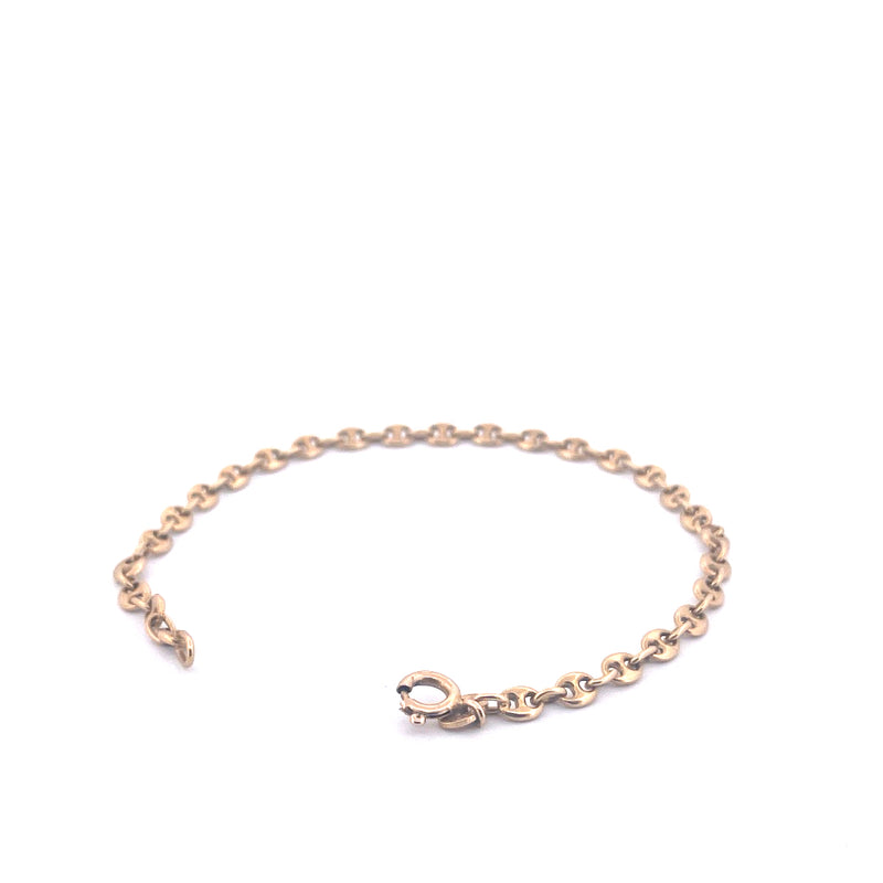 14KT Yellow Gold Puffed Mariner Link Bracelet