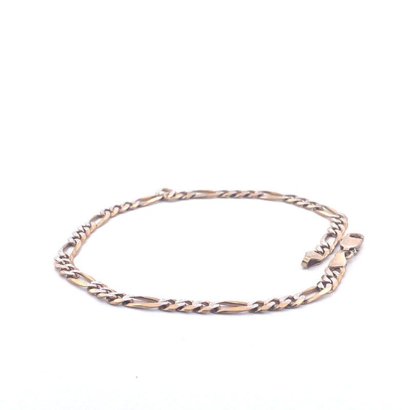9KT Yellow Gold Figaro Bracelet