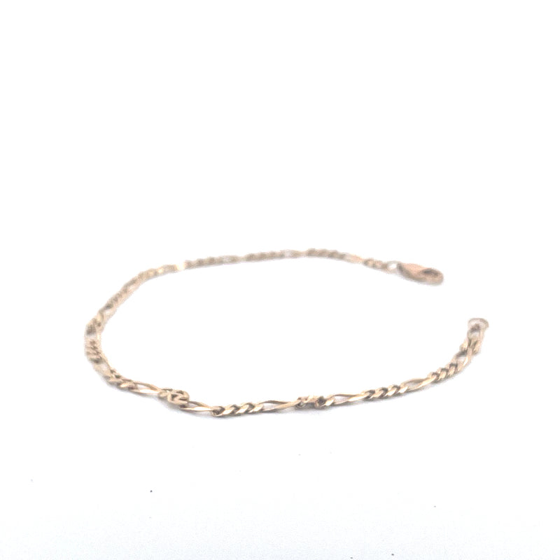9KT Yellow Gold Figaro Bracelet