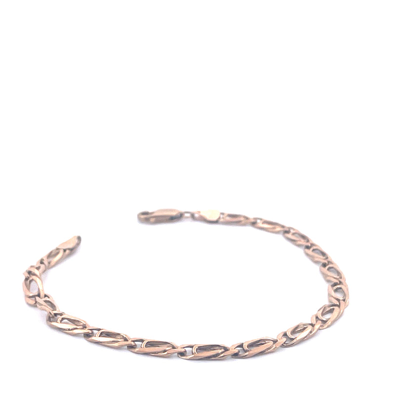 9KT Yellow Gold Oval Link Bracelet
