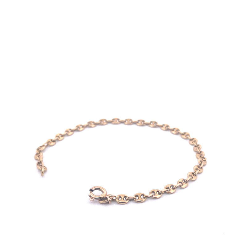 14KT Yellow Gold Puffed Mariner Link Bracelet