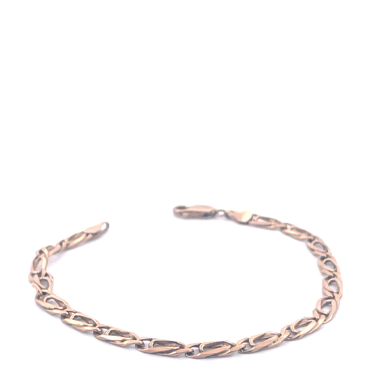 9KT Yellow Gold Oval Link Bracelet