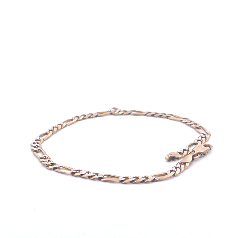 9KT Yellow Gold Figaro Bracelet