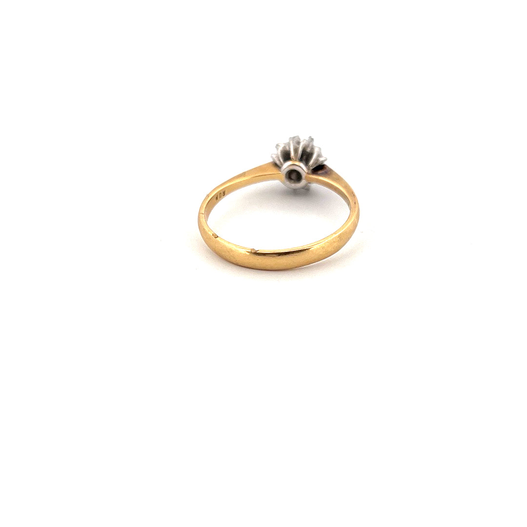 18kt Yellow Gold Solitaire Diamond Ring