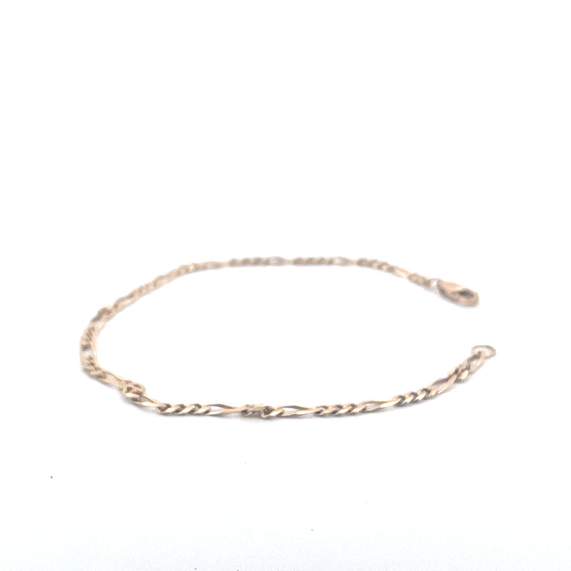 9KT Yellow Gold Figaro Bracelet