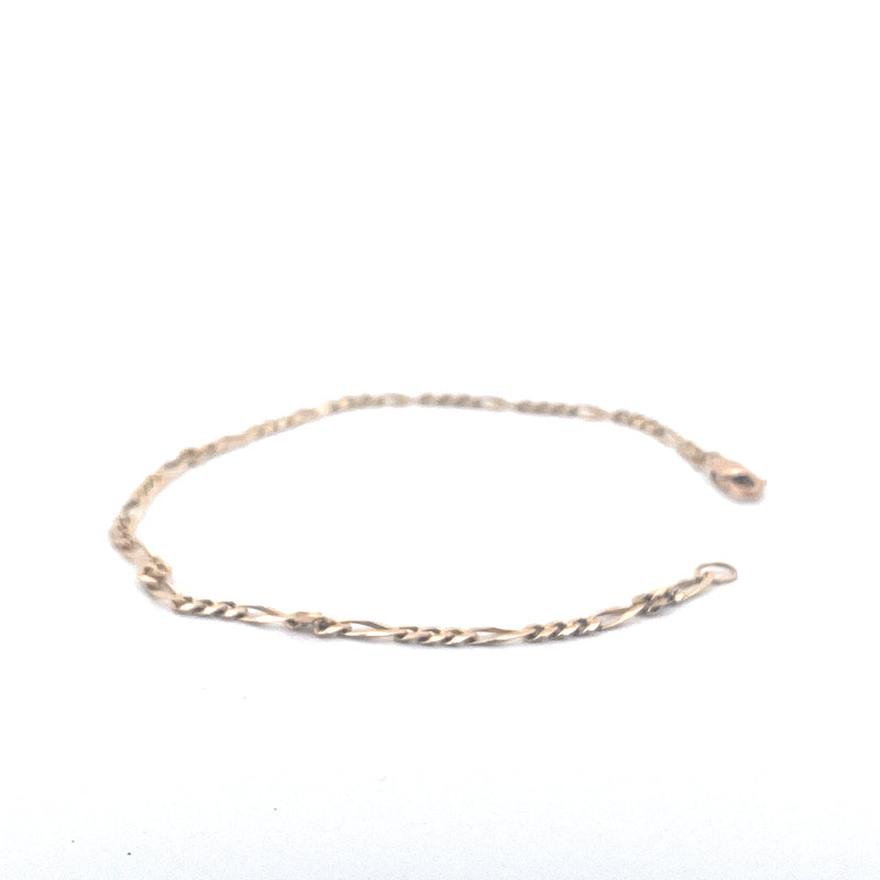 9KT Yellow Gold Figaro Bracelet