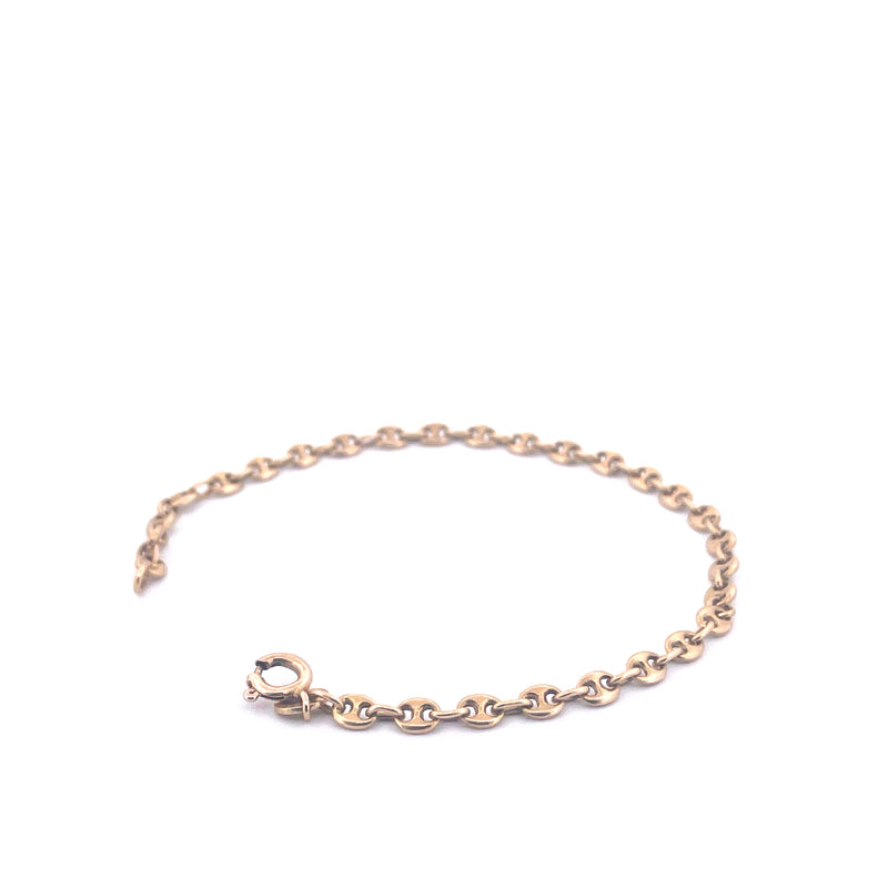 14KT Yellow Gold Puffed Mariner Link Bracelet