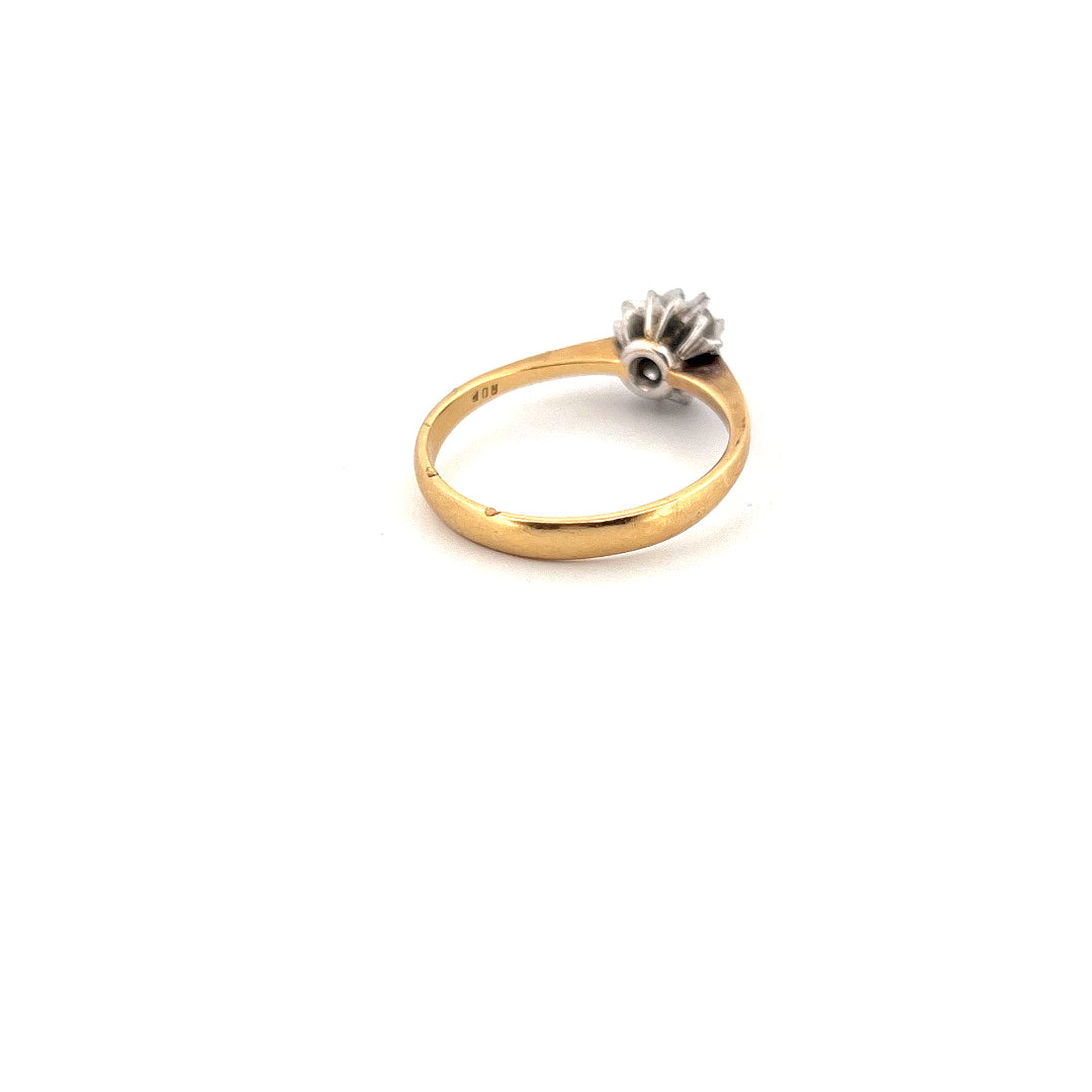 18kt Yellow Gold Solitaire Diamond Ring