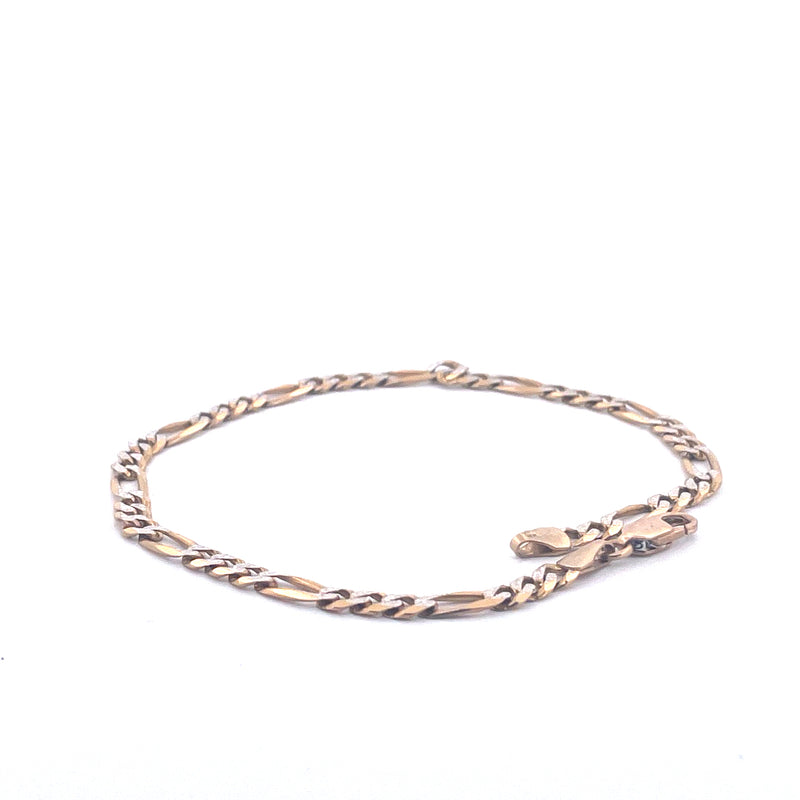 9KT Yellow Gold Figaro Bracelet