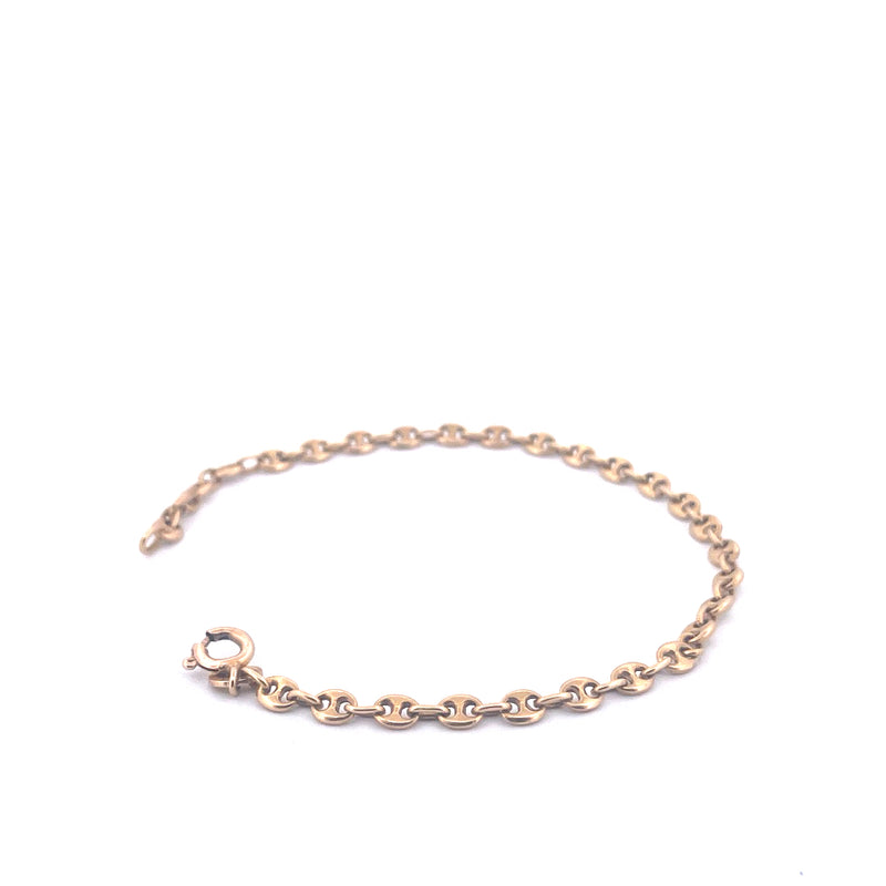 14KT Yellow Gold Puffed Mariner Link Bracelet