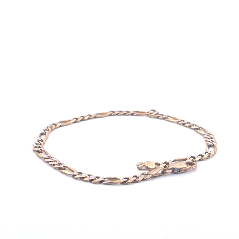 9KT Yellow Gold Figaro Bracelet
