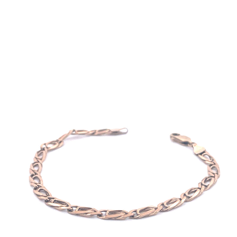 9KT Yellow Gold Oval Link Bracelet