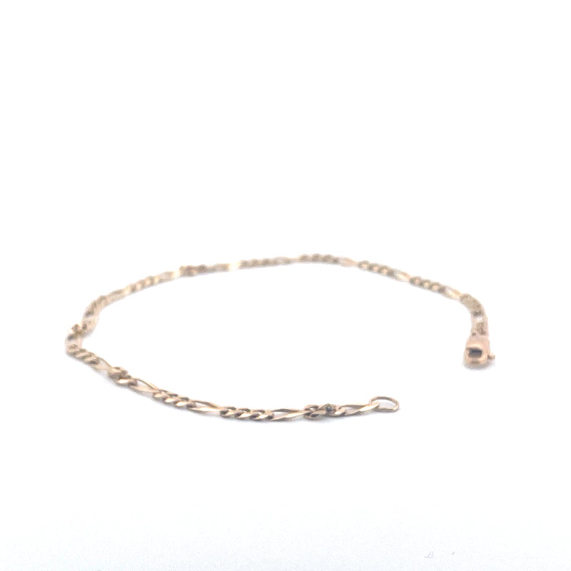 9KT Yellow Gold Figaro Bracelet