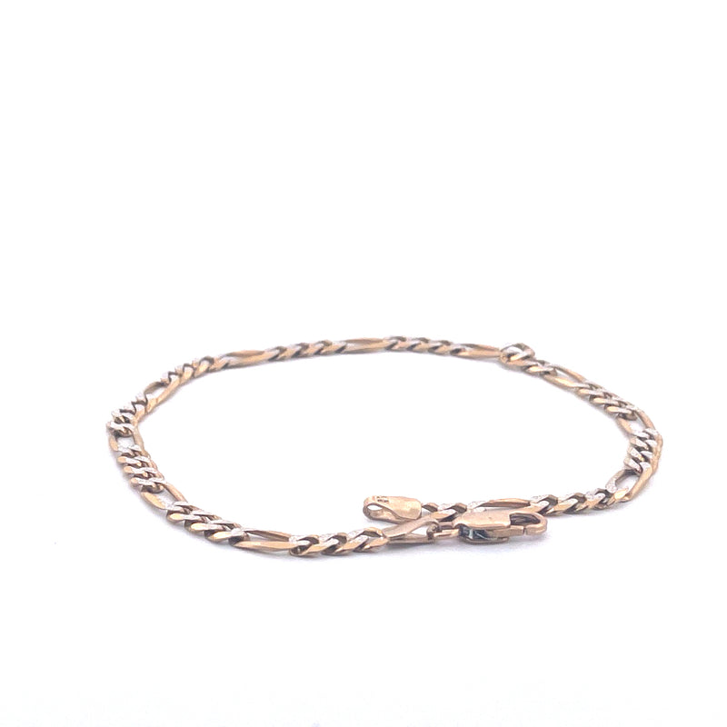 9KT Yellow Gold Figaro Bracelet