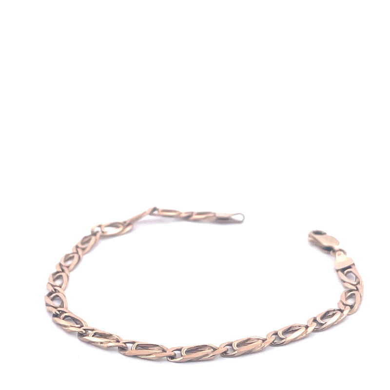 9KT Yellow Gold Oval Link Bracelet