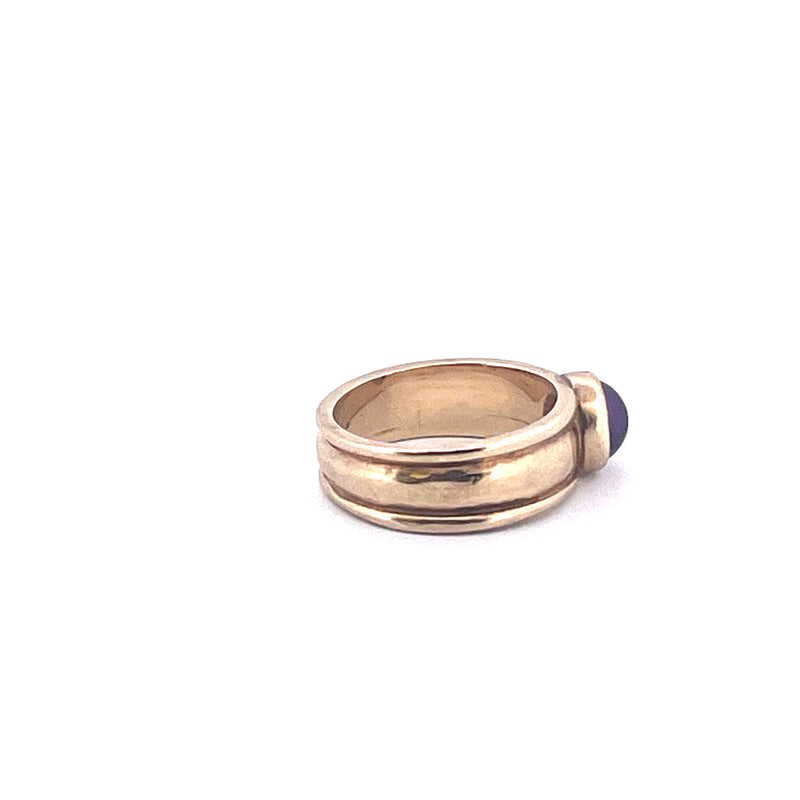 9KT Yellow Gold Ring Purple Stone