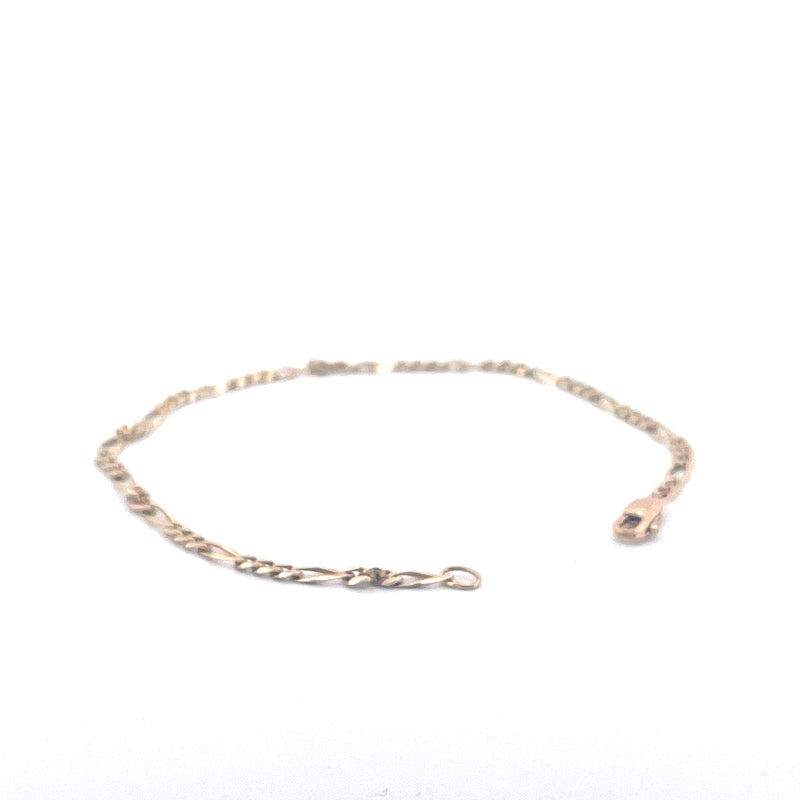 9KT Yellow Gold Figaro Bracelet