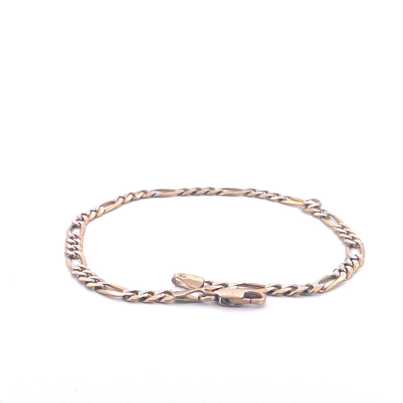 9KT Yellow Gold Figaro Bracelet