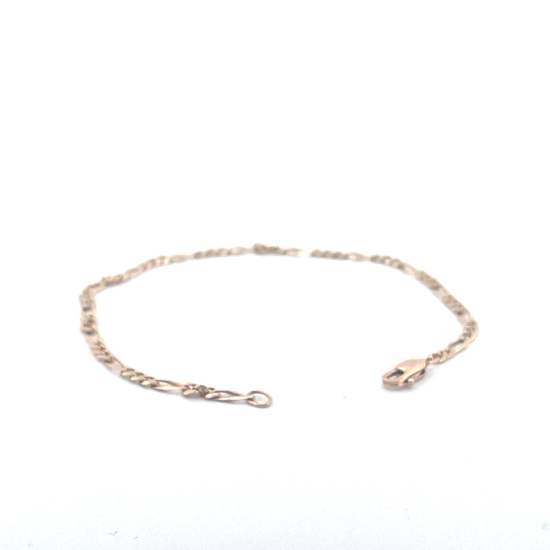 9KT Yellow Gold Figaro Bracelet