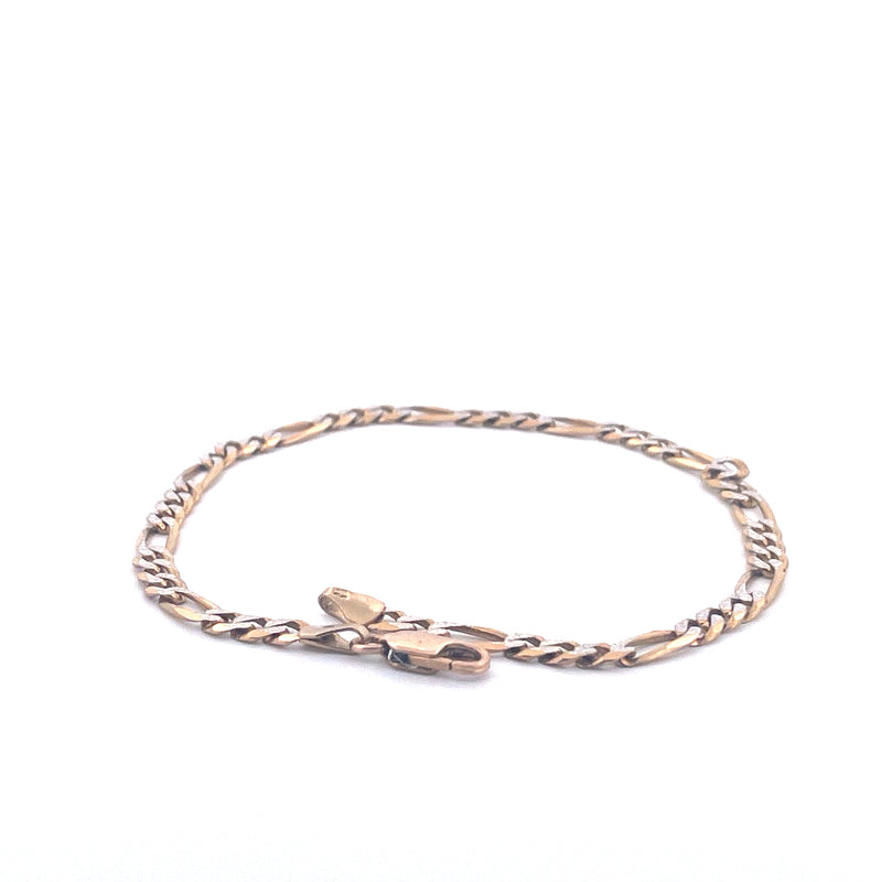 9KT Yellow Gold Figaro Bracelet