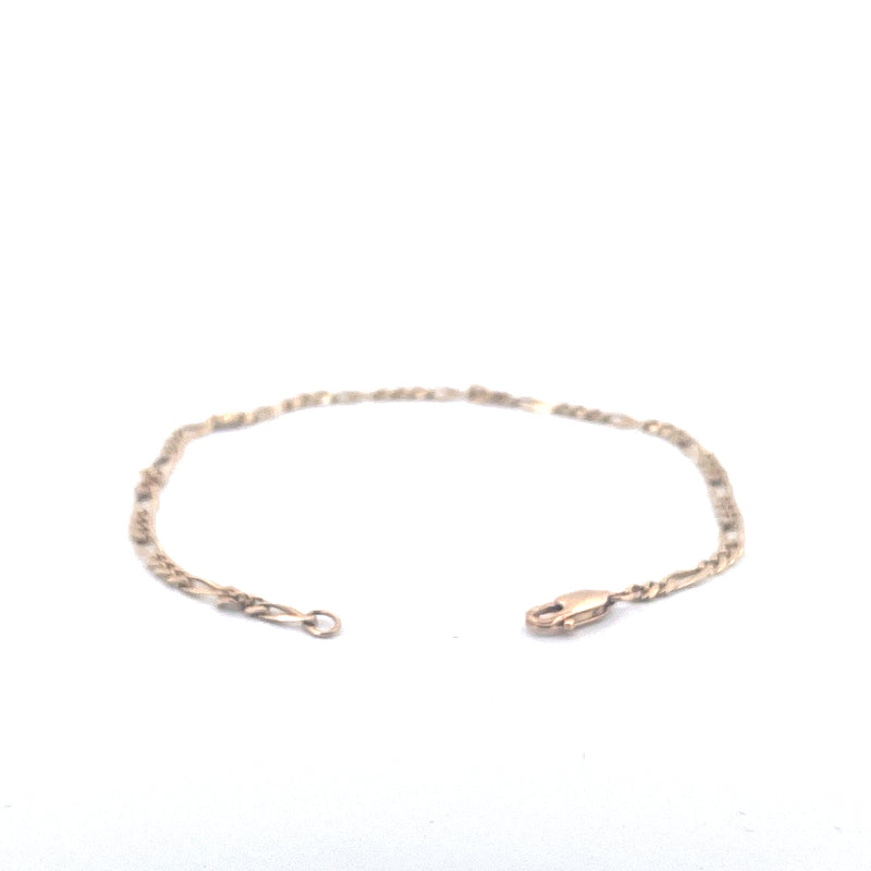 9KT Yellow Gold Figaro Bracelet