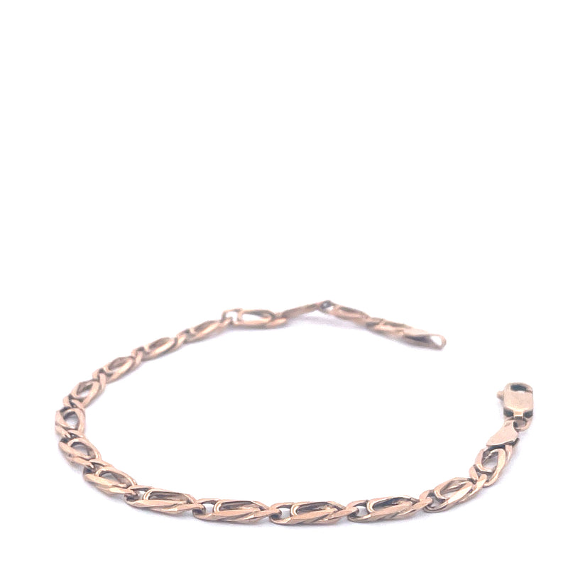 9KT Yellow Gold Oval Link Bracelet