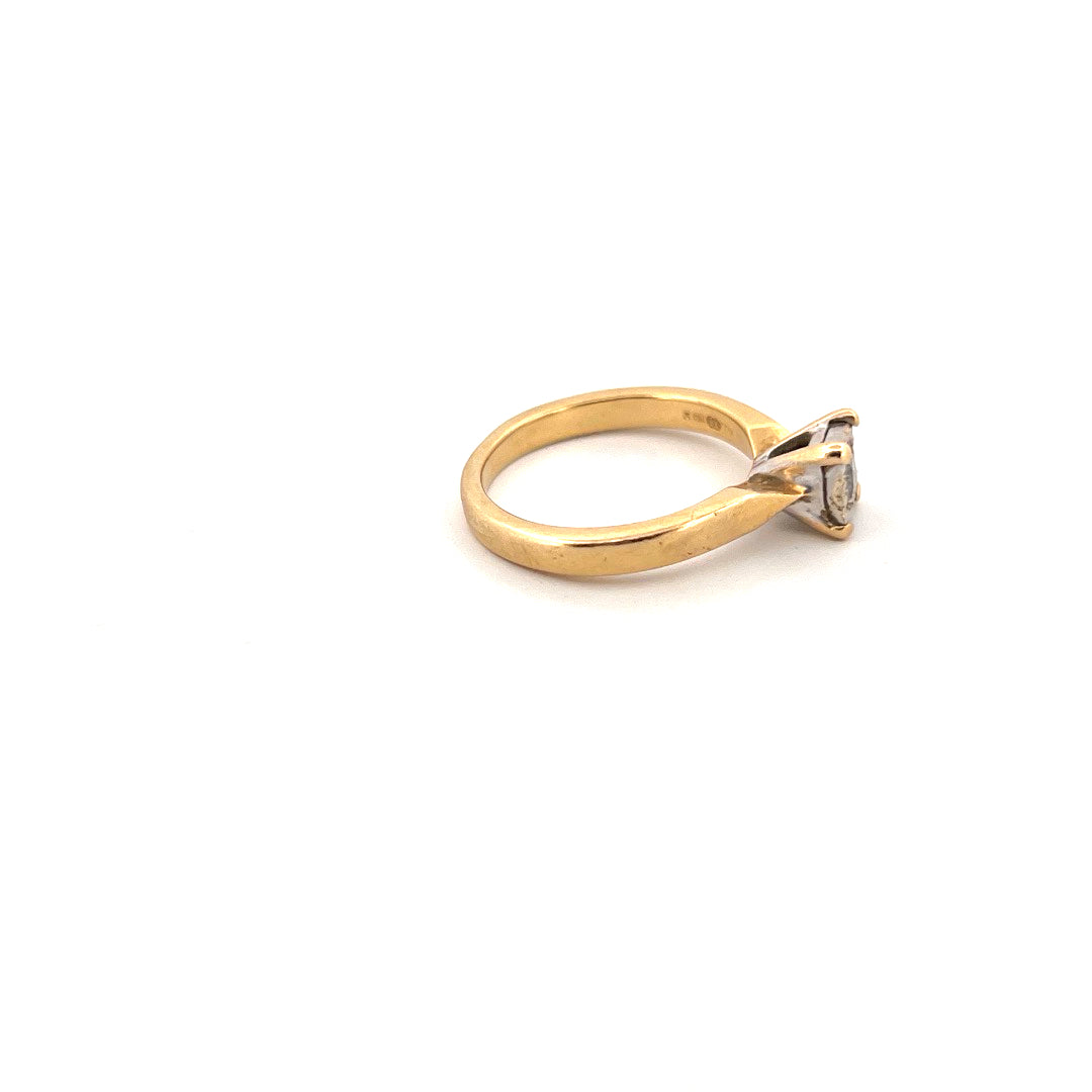 18kt Yellow Gold Solitaire Diamond Ring