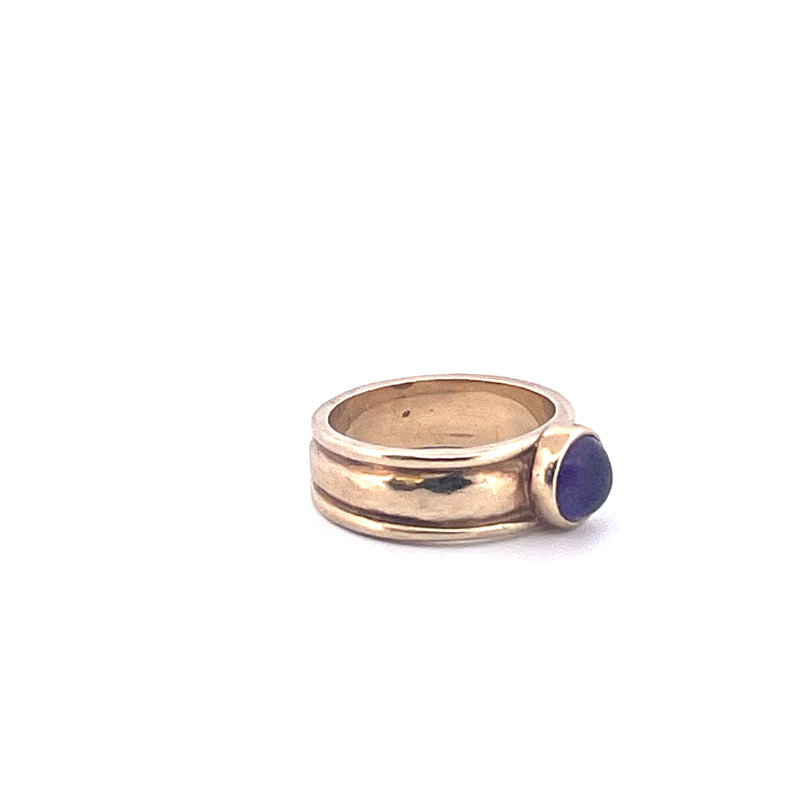 9KT Yellow Gold Ring Purple Stone