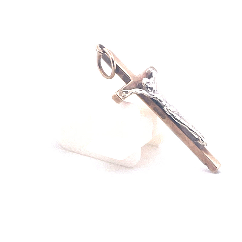 9KT Yellow & White Gold Cross Pendant