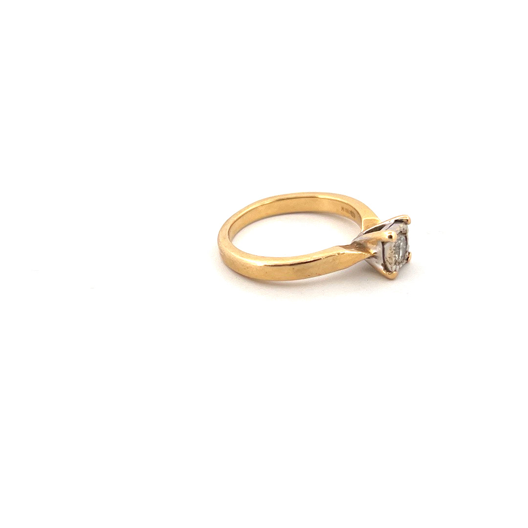 18kt Yellow Gold Solitaire Diamond Ring