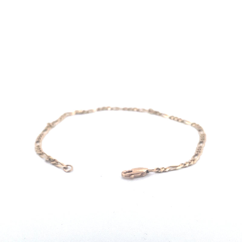 9KT Yellow Gold Figaro Bracelet