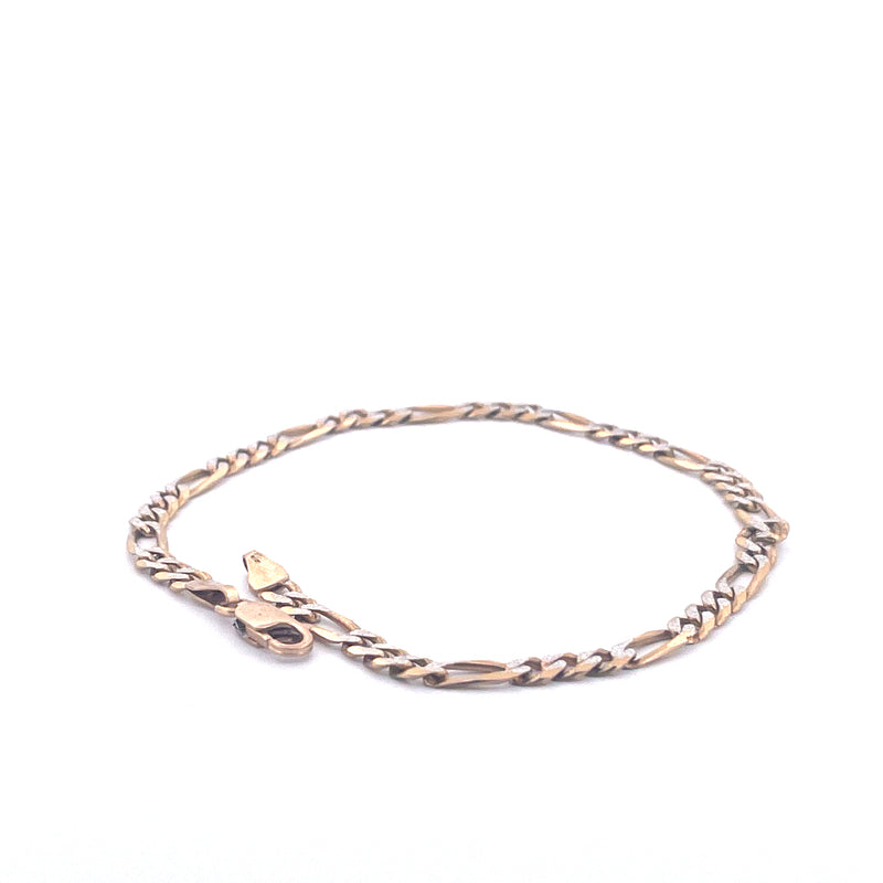 9KT Yellow Gold Figaro Bracelet