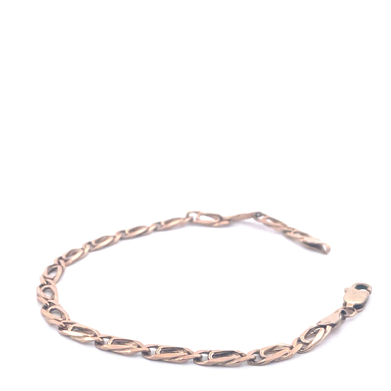 9KT Yellow Gold Oval Link Bracelet