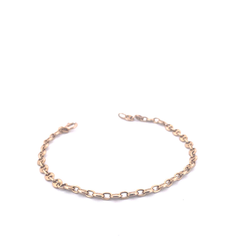 14KT Yellow Gold Puffed Mariner Link Bracelet