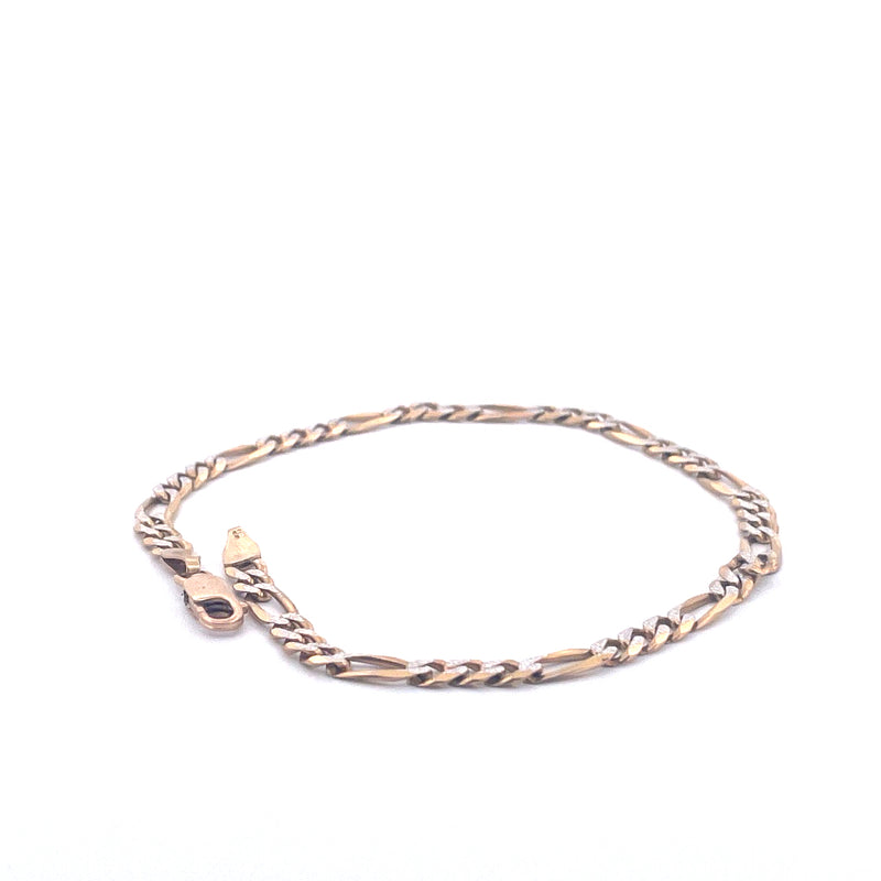 9KT Yellow Gold Figaro Bracelet