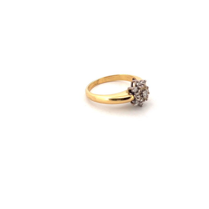 18kt Yellow Gold Diamond Cluster Ring — frame 21