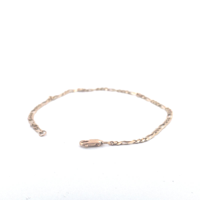 9KT Yellow Gold Figaro Bracelet