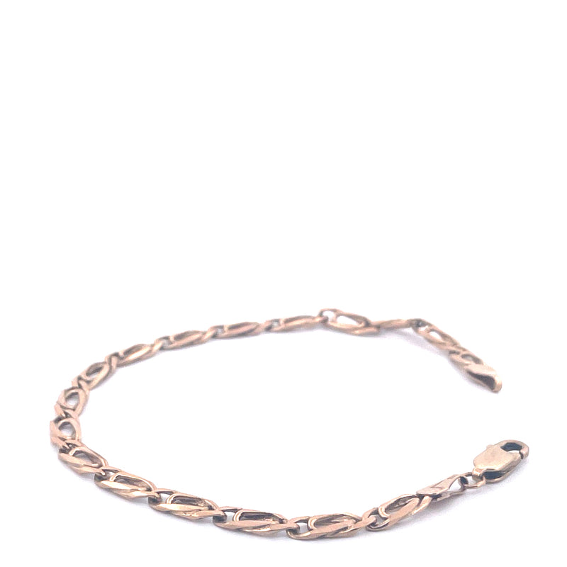9KT Yellow Gold Oval Link Bracelet