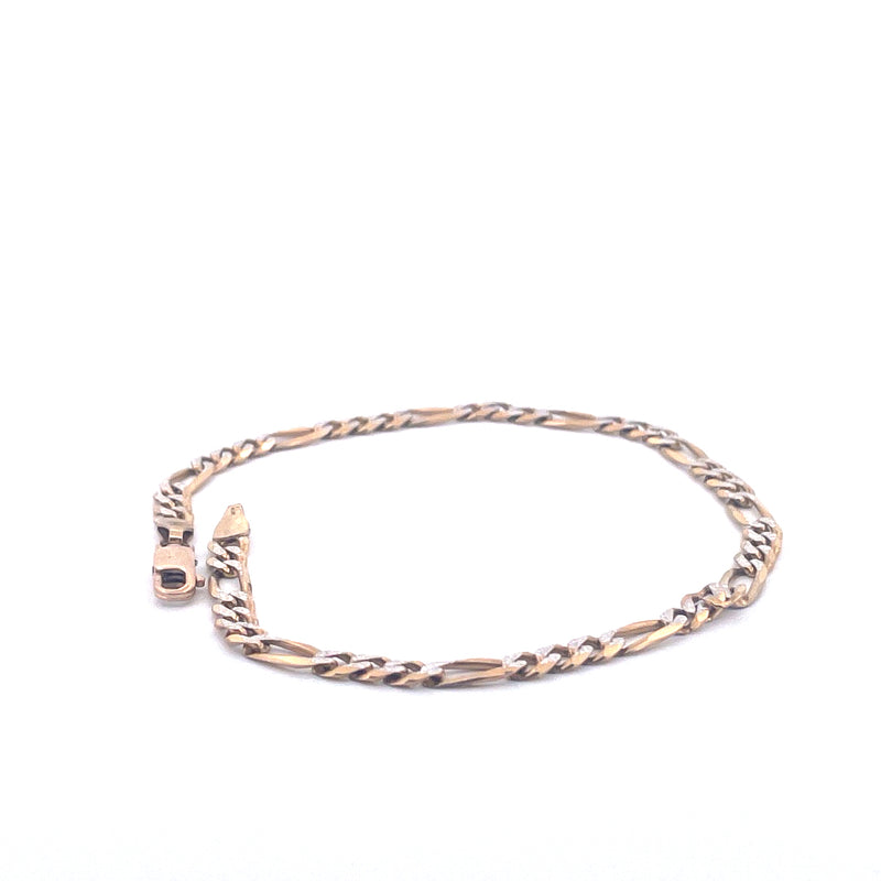 9KT Yellow Gold Figaro Bracelet