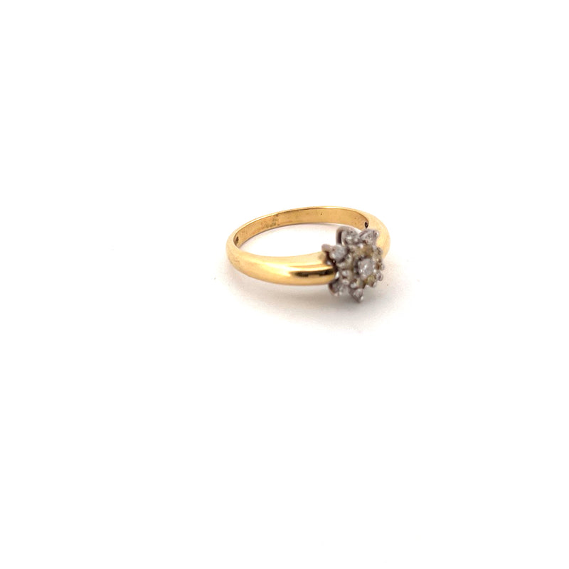 18kt Yellow Gold Diamond Cluster Ring — frame 22