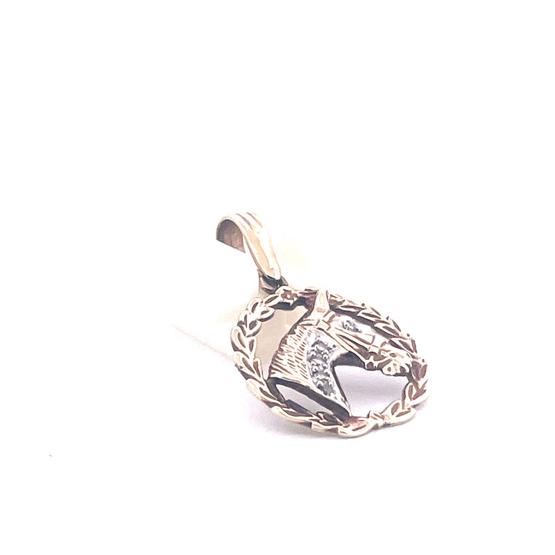 9KT Yellow Gold Horse Pendant