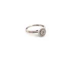 18kt White Gold Solitaire Illusion Set Halo Ring